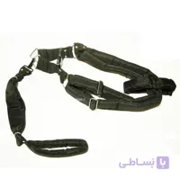 قلاده کمری هارنس سگ با بند لیش برزنتی مشکی سایز L سیاه طلائی