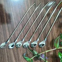 قاشق شربت خوری نی دار استیل
