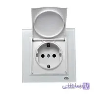 پریز برق ارت دار با درب و محافظ کودک خارجی کریستال K&S مدل ویتا