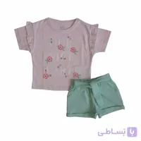تیشرت شلوارک دخترانه طرح گل