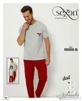 ست تی شرت و شلوار خانگی مردانه 98008 ترک | سکسن | Sexen