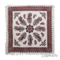 رومیزی قلمکار مربعی ممتاز سایز 120*120 سانتی متر کد s23