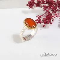 انگشتر نقره مردانه با سنگ عقیق اصل کد 4656