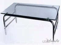 میز جلو مبلی TR40 ابکاری کروم و شیشه دودی