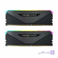 رم کامپیوتر Corsair VENGEANCE RGB RT Black 16GB 8GBx2 3600MHz CL18