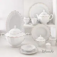 سرویس چینی زرین 12 نفره کامل نارسیس طلایی (103 پارچه) ا Zarin Iran Neo-Classic Narcissus-Gold 103 Pieces FDC Dinnerware Set