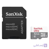 کارت حافظه microSDHC سن دیسک کلاس ۱۰ استاندارد UHS-I سرعت ۱۰۰MBps ظرفیت ۳۲ گیگابایت به همراه آداپتور SD