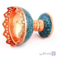 آجیل خوری فیروزه کوب مسی ارتفاع ۱۶ سانتیمتر