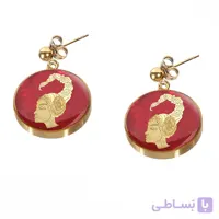 گوشواره اونیکس و ورق طلا طرح ماه آبان
