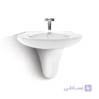روشویی نیم پایه مروارید مدل رویال 65 درجه دو