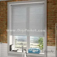 پرده کرکره فلزی پرفراژ نقره ای ۲۵ میلیمتری p158