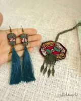 گوشواره و گردنبند سوزن دوزی کد ghez-7