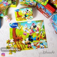 پازل چوبی 100 قطعه جعبه فلزی میکی موس