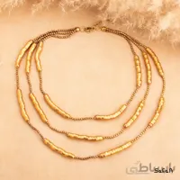 گردنبند رشته ای برنجی طلایی