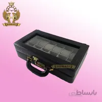 جعبه ساعت چوبی روکش چرم قرمز ۱۲ تایی کلکسیونی BOX1205