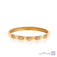 دستبند النگویی طلا طرح هرم - نگیندار کد CB418