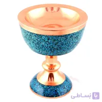 سنگاب فیروزه کوب مسی سایز ۶ ، ارتفاع ۲۸ سانتی متر
