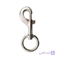 مدبر کیف ته گرد فلزی نقره‌ای طول 10 سانتی‌متر