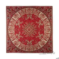 رومیزی مربع ترمه طرح شاهسوند رنگ قرمز