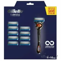 پک اصلاح ژیلت پروگلاید مدل Gillette Fusion ProGlide | یک دسته + 10 سری ژیلت ا Gillette Fusion ProGlide Big Pack Handle +9 Razor Blades