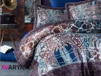 ست کامل ملحفه بدون کش دو نفره برند club cotton طرح Gothica شش تکه
