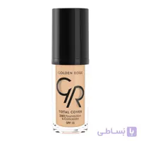 کرم پودر و کانسیلر توتال کاور گلدن رز شماره 02 ا Golden Rose Totl Cover 2in1 Foundation & Concealer No. 02