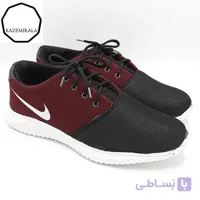 کفش اسپرت و پیاده روی نایک بنددار رنگ زرشکی،مشکی