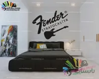 استیکر و برچسب دیواری موزیک و موسیقی گیتار الکتریک فندر استرتوکستر Fender Stratocaster Electric Guitar Wallstickers کد h1477