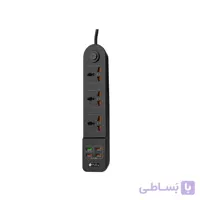 سيم سيار 3 پريز خروجي 3 به 3 و 2 به 2-4 عدد خروجيUSB 2 متر پرووان مدل SKT01
