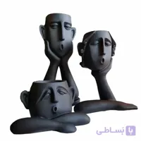 گلدان دکوری طرح فیگور مدل M22 مجموعه 3 عددی ونداهایپر - نقره ای