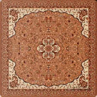 رومیزی مربع ترمه طرح سالار مشکی ابریشم کد 710 کد 410542