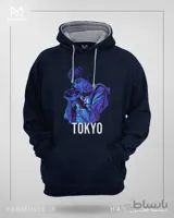 هودی خانه کاغذی طرح BLUE TOKYO