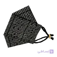 ماسک پارچه ای سه بعدی طرح روزنامه ای رنگ مشکی کد 064 ا Face Fabric Mask code 064