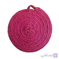 زیر بشقابی حصیری رنگی - صورتی