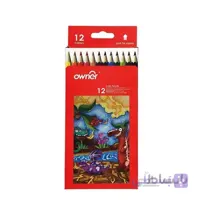 مداد رنگی 12 رنگ اونر جعبه مقوایی طرح دایناسور