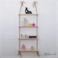 شلف دیواری چوب و کنف دیوان دکور