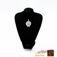 اویز گردنبند طرح لاله عقیق سبز