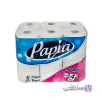 دستمال کاغذی حوله ای پاپیا 4 لایه 6 عددی ا Papia Towels paper 4 ply 6 Pcs