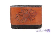 کیف دوشی چرم طبیعی قلم‌زنی طرح آفتابگردان