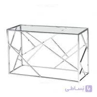کنسول پایه استیل صفحه شیشه ای مدل فارست