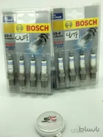 شمع بوش پایه کوتاه +9 دو پلاتین BOSCH FLR8LDCU+ (یک دست، چهار عدد)