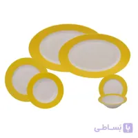 سرویس 28 پارچه چینی زرین سری ایتالیا اف مدل آفتاب درجه عالی