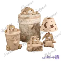 ست اتاق کودک خرسی طرح نانان بیبی ماه رنگ کرم