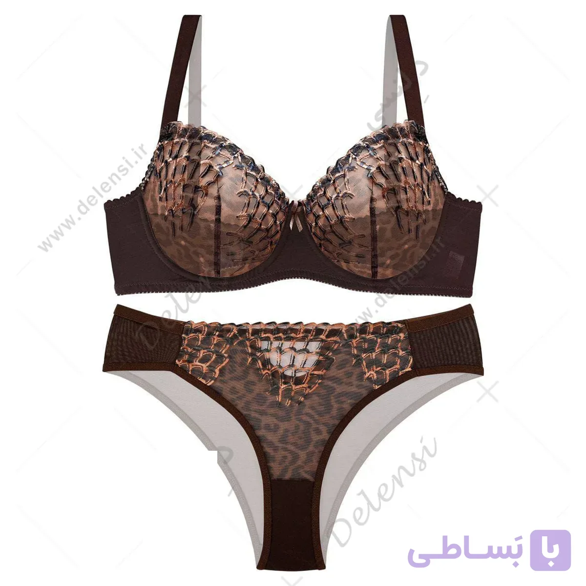 ست شورت و سوتین پلنگی توری