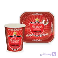 پیش دستی و لیوان تم تولد پرسپولیس مدل STBT509