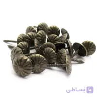 گل میخ طرح دار رزوه دار زیتونی طول 19 قطر 10 میلی‌متر بسته 50 عددی