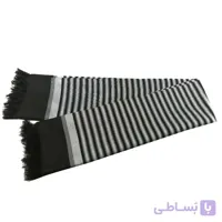 شال مردانه سنتی کردستان رنگ طوسی - مشکی 2 متری ا Traditional Kurdish traditional men's shawl Gray - black