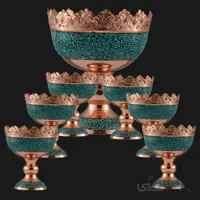 سرویس آجیل خوری فیروزه کوبی 25 سانتی مجموعه 7 عددی