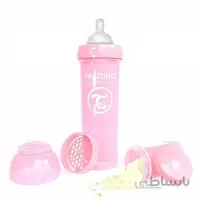 شیشه شیر ضد نفخ 330 میل صورتی تویست شیک Twistshake