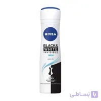 اسپری بدن زنانه نیوآ Black & White Invisible Clear ا Nivea antiperspirant spray, invisible black and white model, volume 150 ml